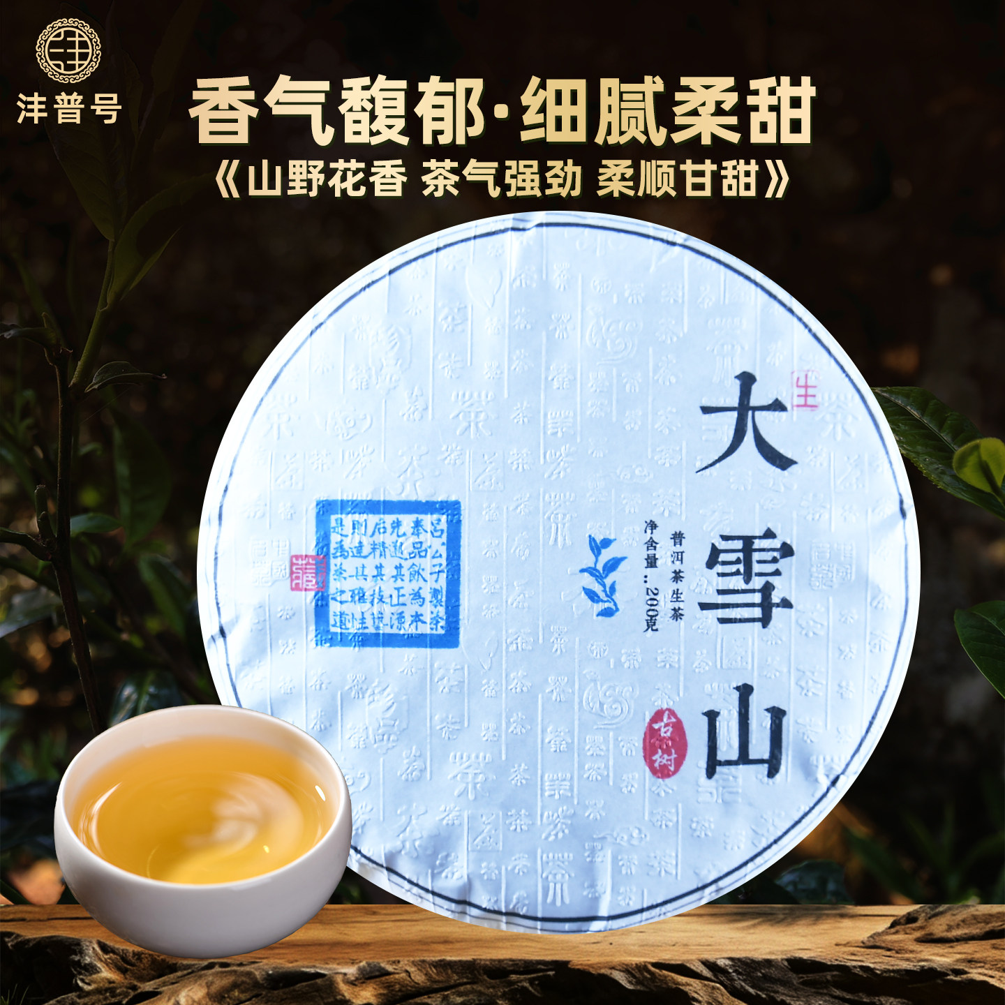沣普号普洱茶生茶2022古树生茶饼云南七子饼大雪山普洱茶生普茶叶