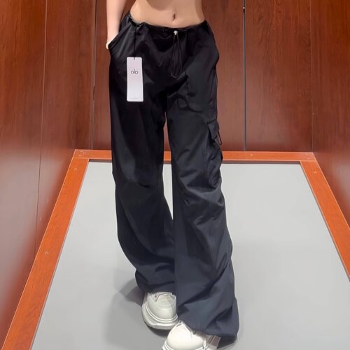 Alo女款高腰速干工装阔腿裤