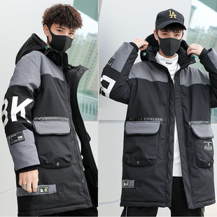 小灵丁棉衣冬季新款男童中大童加厚棉风衣青少年休闲棉袄