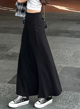 黑色半身裙女夏2026新款复古中长