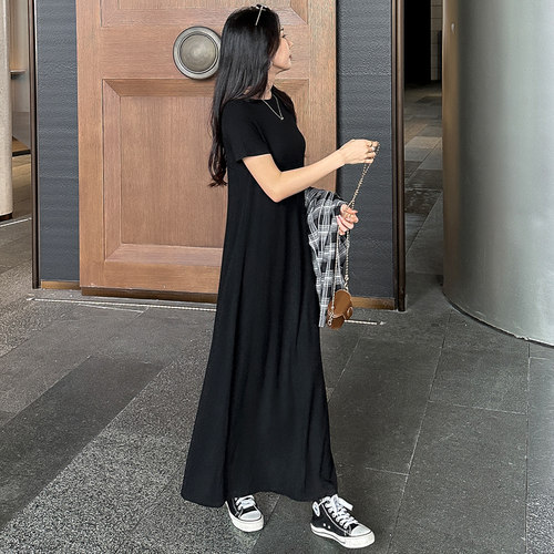 莫代尔垂感连衣裙长裙慵懒a字裙