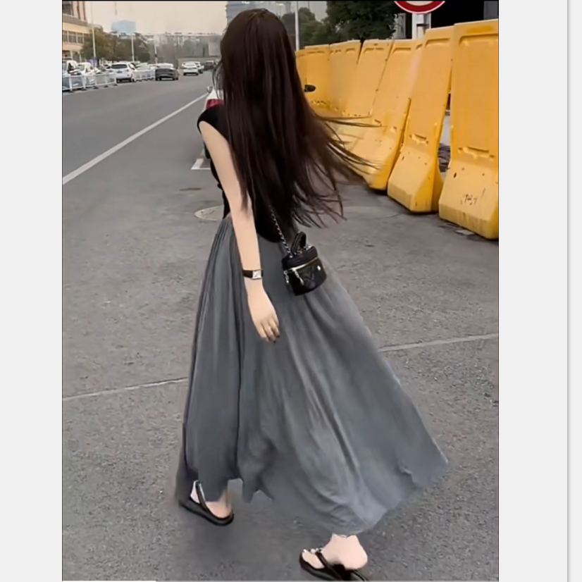 莫代尔垂感长裙超长款半身裙