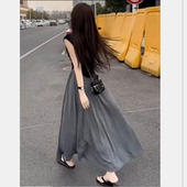 莫代尔垂感长裙超长款 高腰显瘦半裙弹力休闲大摆裙 半身裙2026夏季