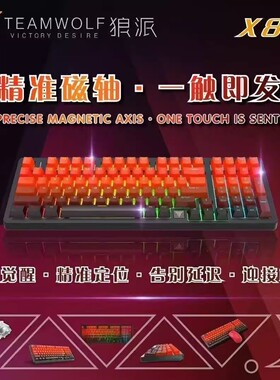 狼派x85磁轴机械键盘 打瓦罗兰特游戏RT电竞8K低延迟1ms模式 RGB