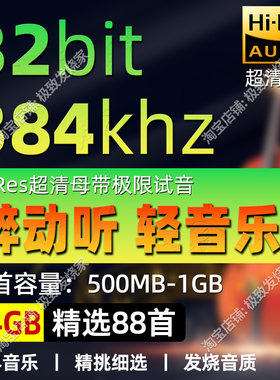 hifi384khz32bit醉美轻音乐世界名曲高解析无损音质数播音源优盘