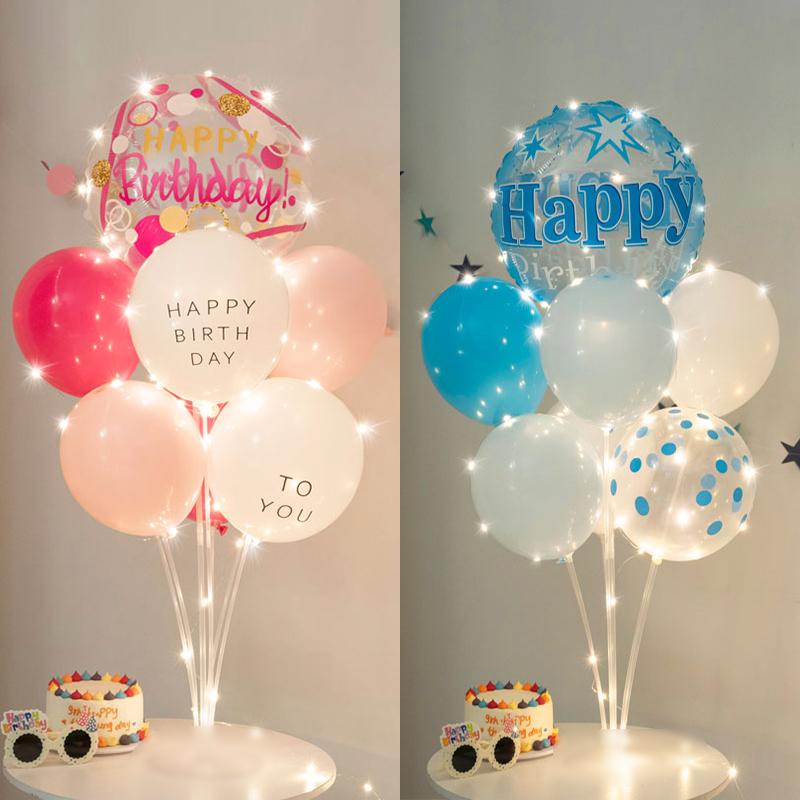 ins风森系派对生日快乐印花气球