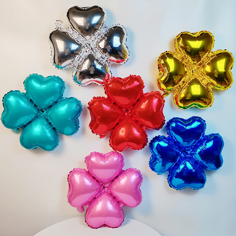 四叶草铝膜气球装饰国庆吊饰商场店铺开业周年庆拱门婚宴活动布置