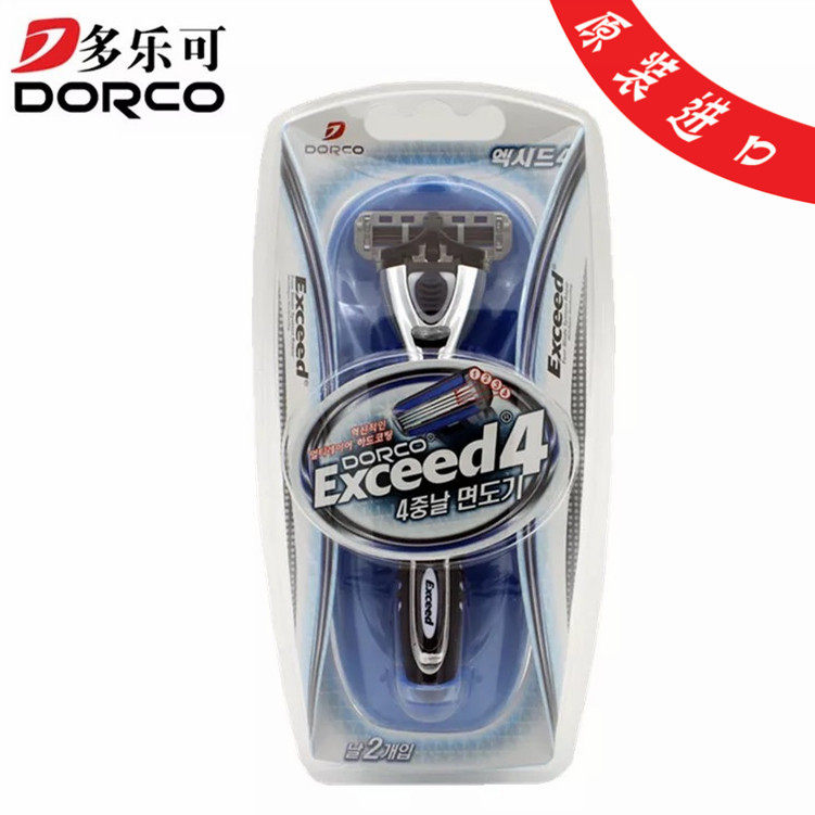 韩国进口 DORCO多乐可四层刀片手动刮胡刀 可替换剃须刀1+2刀头