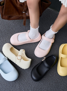 蓝色洞洞鞋女夏外穿玛丽珍eva拖鞋踩屎感不臭脚沙滩网红2025新款