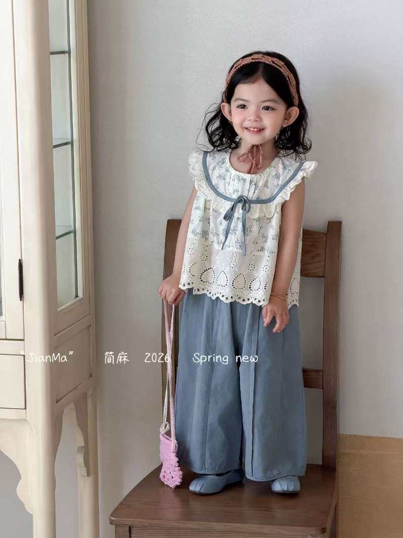 女宝夏季薄款棉麻套装2026新套装