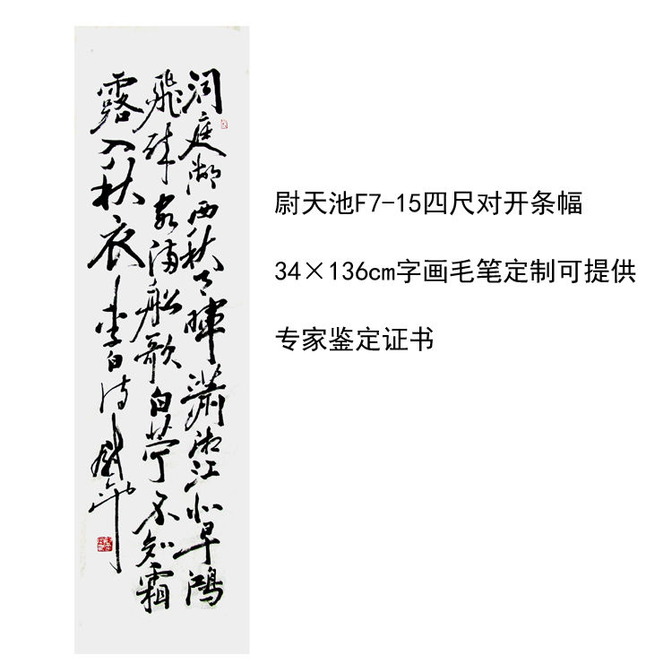 临摹手写尉天池书法题字34×136cm名人名家字画毛笔定制可选证书 家居饰品 书法 原图主图