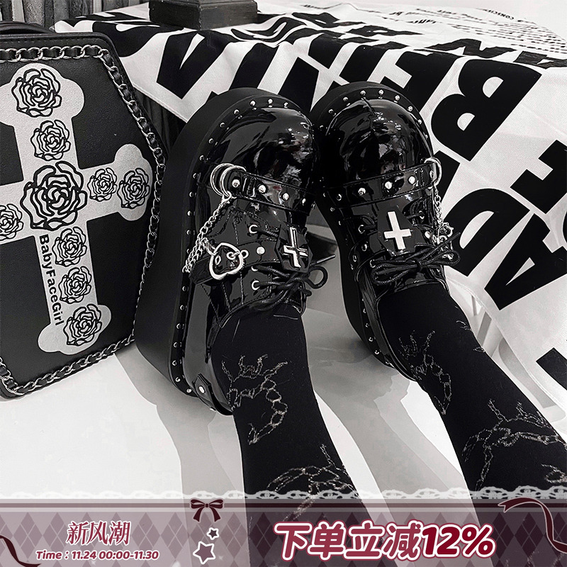 朋克y2k亚文化鞋子亚比厚底鞋