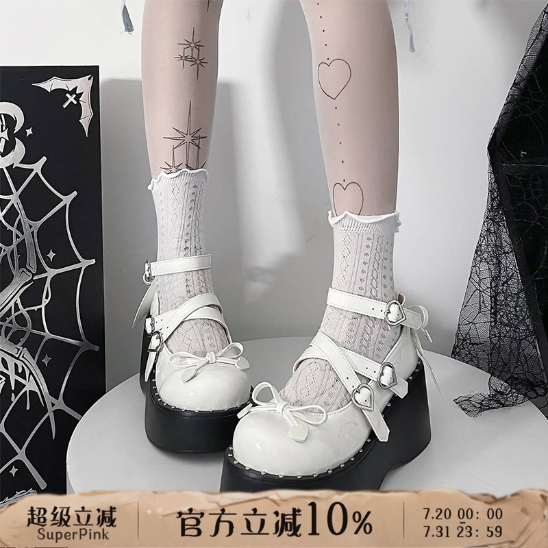 superpink朋克y2k辣妹高跟单鞋