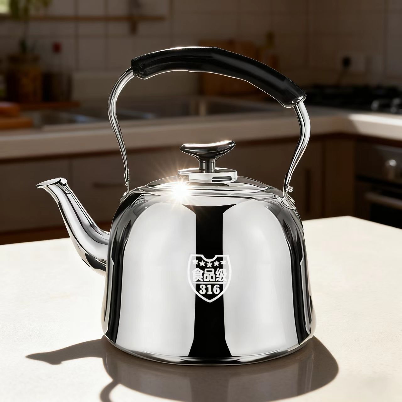 316不锈钢烧水壶特厚大容量鸣音鸣笛水壶明火煤气燃气电磁炉通用