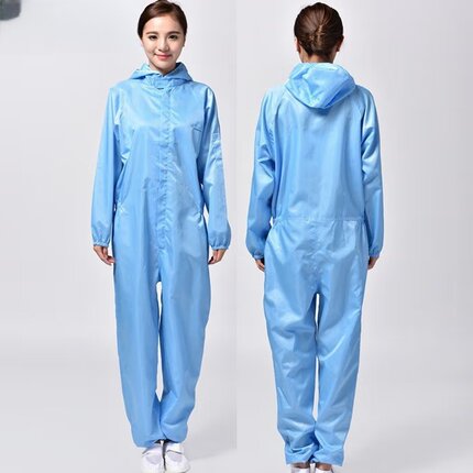 连体无尘服分体防静电工作服男防尘服净化车间喷漆防护口袋洁净服