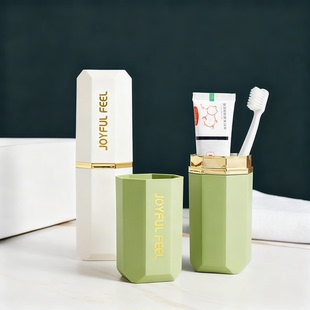 简约创意洗漱杯学生宿舍便携式牙刷杯塑料六角形收纳杯2562