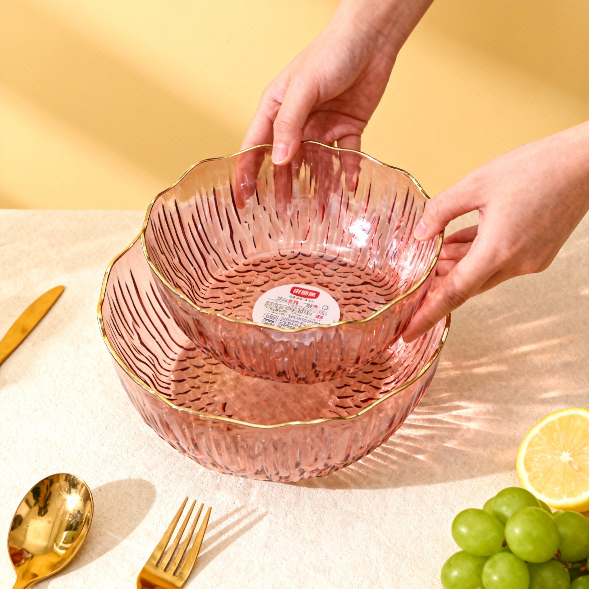 创意PET果盘金边波浪纹水果盘家用客厅茶几零食盘耐摔防摔糖果盘,餐饮具,果盆/果盘/果篮,淘宝优惠券,粉丝福利购,淘宝优惠卷