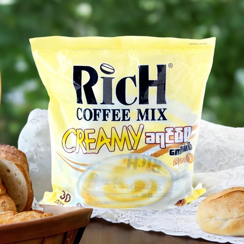 缅甸咖啡RICH三合一速溶奶香原味咖啡冲调饮品醇香饮料进口540g