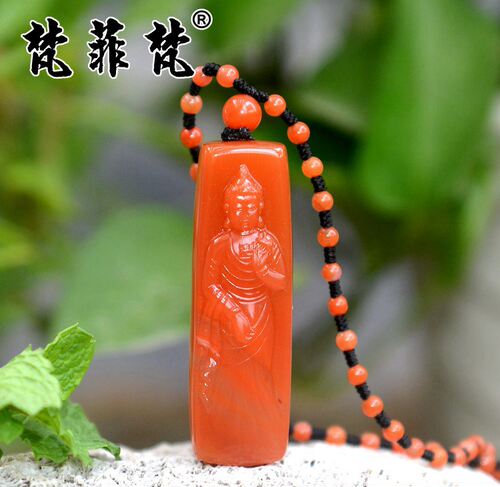 南红凉山普度众生观音菩萨吊坠