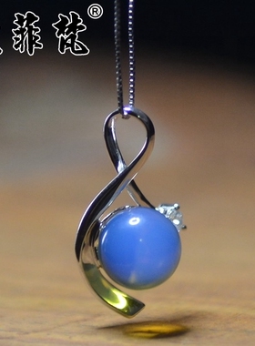 墨西哥项链纯银镶嵌天然琥珀吊坠