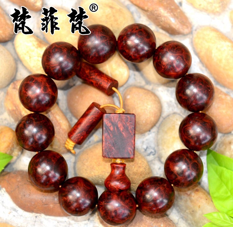 梵菲梵 印度小叶紫檀 爆满瘤疤1.8cm手串 葡萄瘿子(已出)
