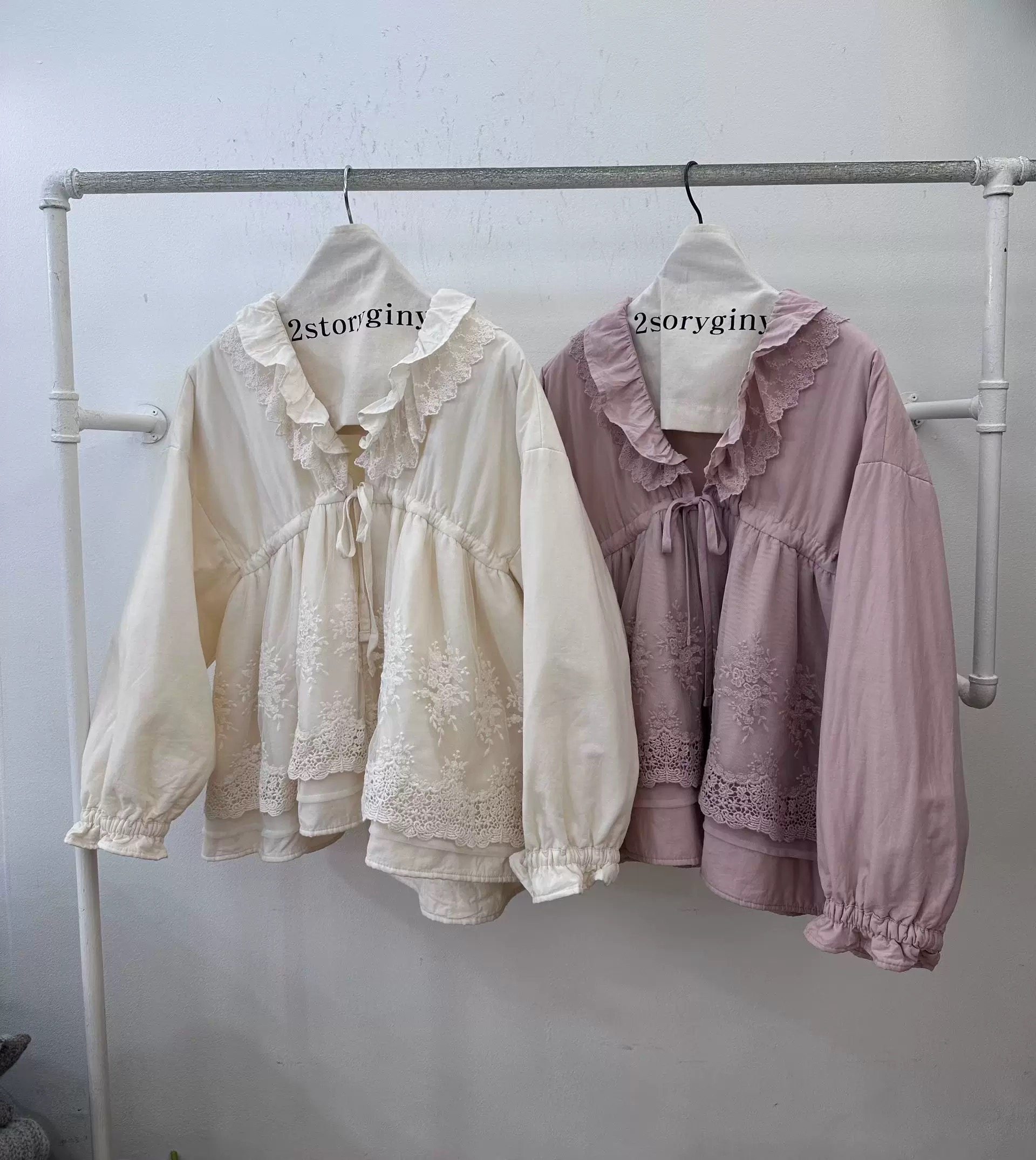 韩国2story giny蕾丝花边抽绳长袖衬衫,个性定制/设计服务/DIY,衬衫定制,淘宝优惠券,粉丝福利购,淘宝优惠卷