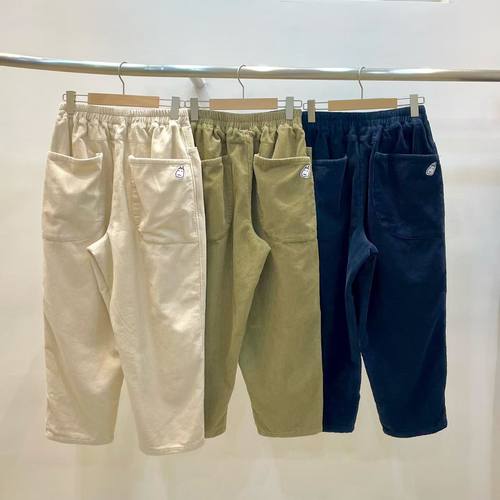 韩国evem（现货）灯芯绒内里抓绒直筒休闲裤