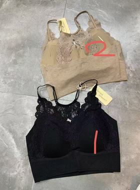 意大利senza(现货)小性感蕾丝边工字背内衣