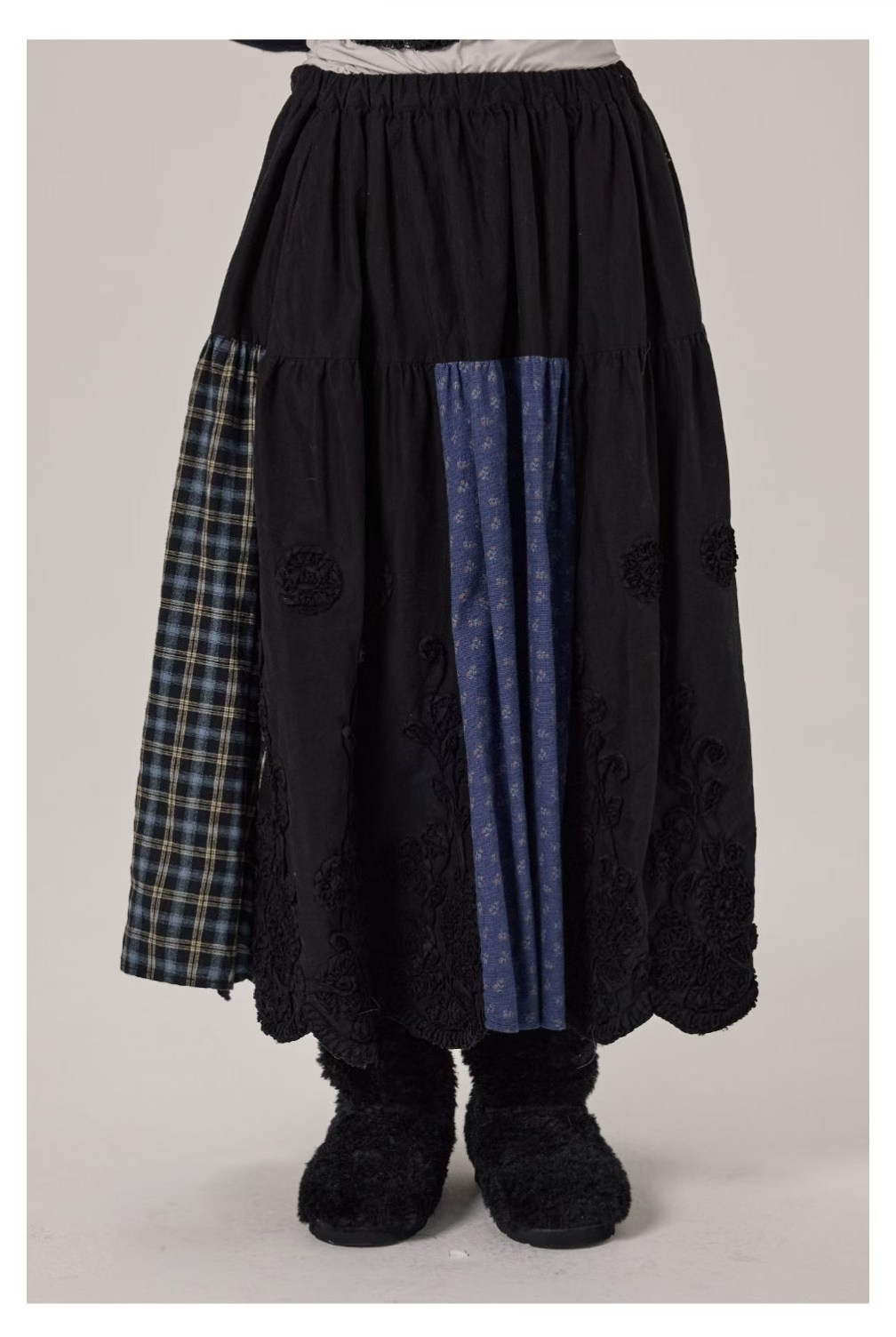 韩国2storyginy(现货）森系松紧腰拼接半裙