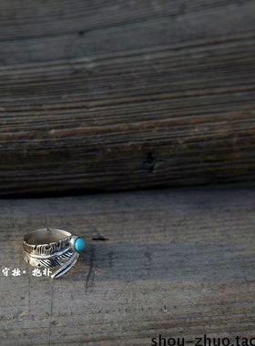 情侣通用版羽毛开口戒指