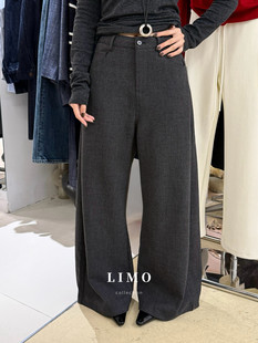 阔腿裤 弯刀西裤 休闲裤 韩版 女 2025秋冬季 长裤 LIMO复合超柔绒加厚版