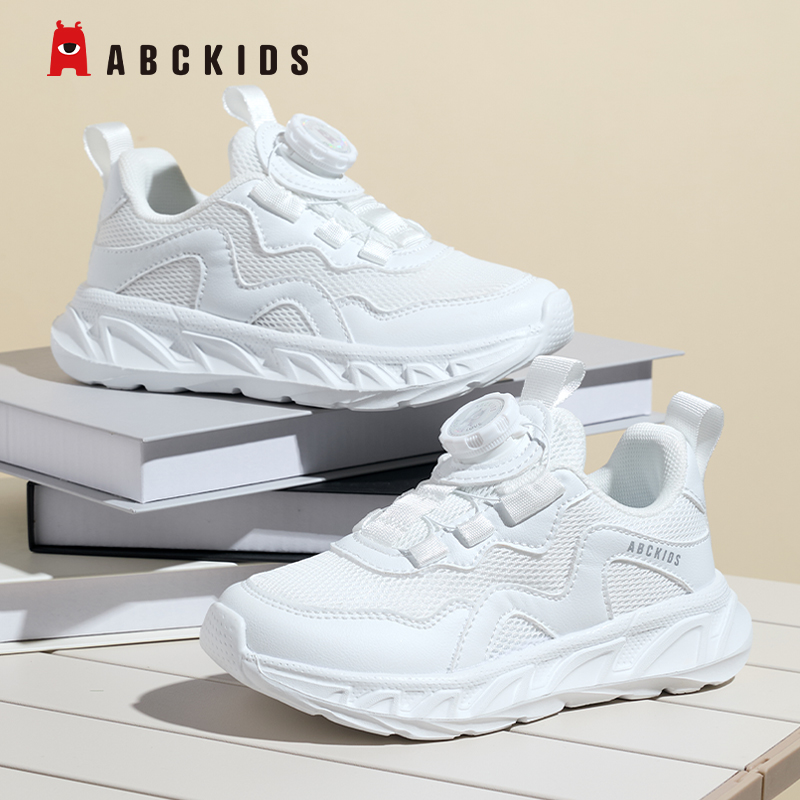 ABC春秋款儿童小白鞋网面运动鞋