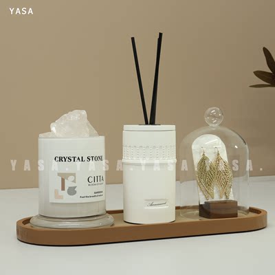 YASA【香薰组合】样板间卫生间卧室现代托盘石膏耳饰装饰道具展示