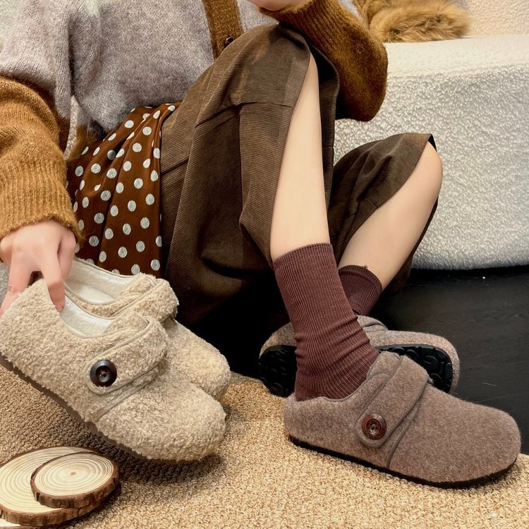 【小糯米专享】小暖炉！！百搭魔术贴加绒毛毛鞋AB25580