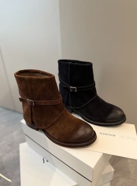 【悟空专享】腔调感牛绒真皮裙靴AB25531