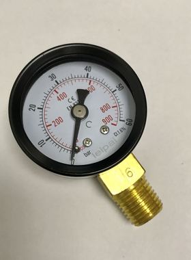 压力表 y-40 压力 0-60bar 900psi 6mpa=60bar 螺纹ZG1/4 pt 40mm