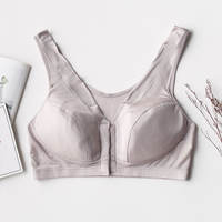 Mulberry silk vest bra without underwire, skin-colored silk front-buttoned bra, wide shoulder strap full-cup lactation bra thumbnail 2