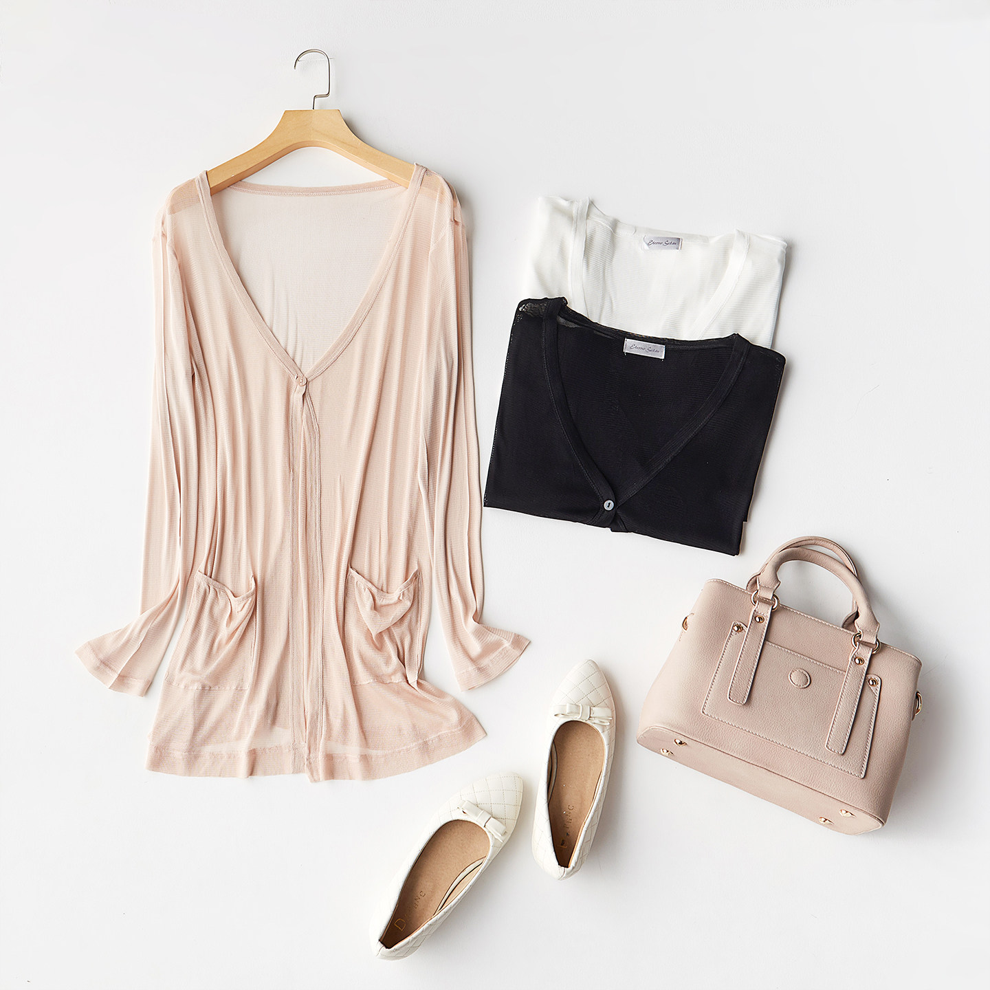 V领针织大码网眼一粒扣长袖开衫女中长款黑色防晒扭花披肩外套