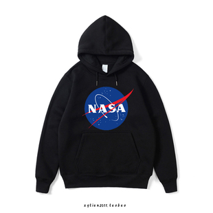 美国航天NASA宇航员航空抓绒卫衣连帽套头潮男女情侣外套秋冬装