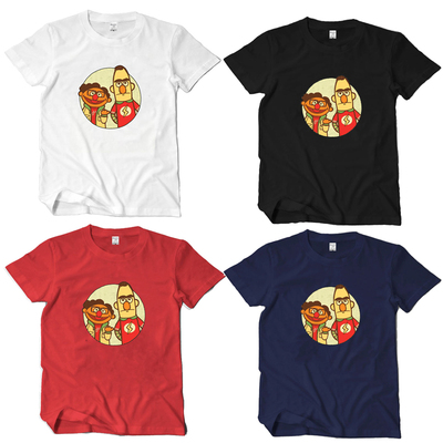 生活大爆炸恶搞芝麻街短袖t恤