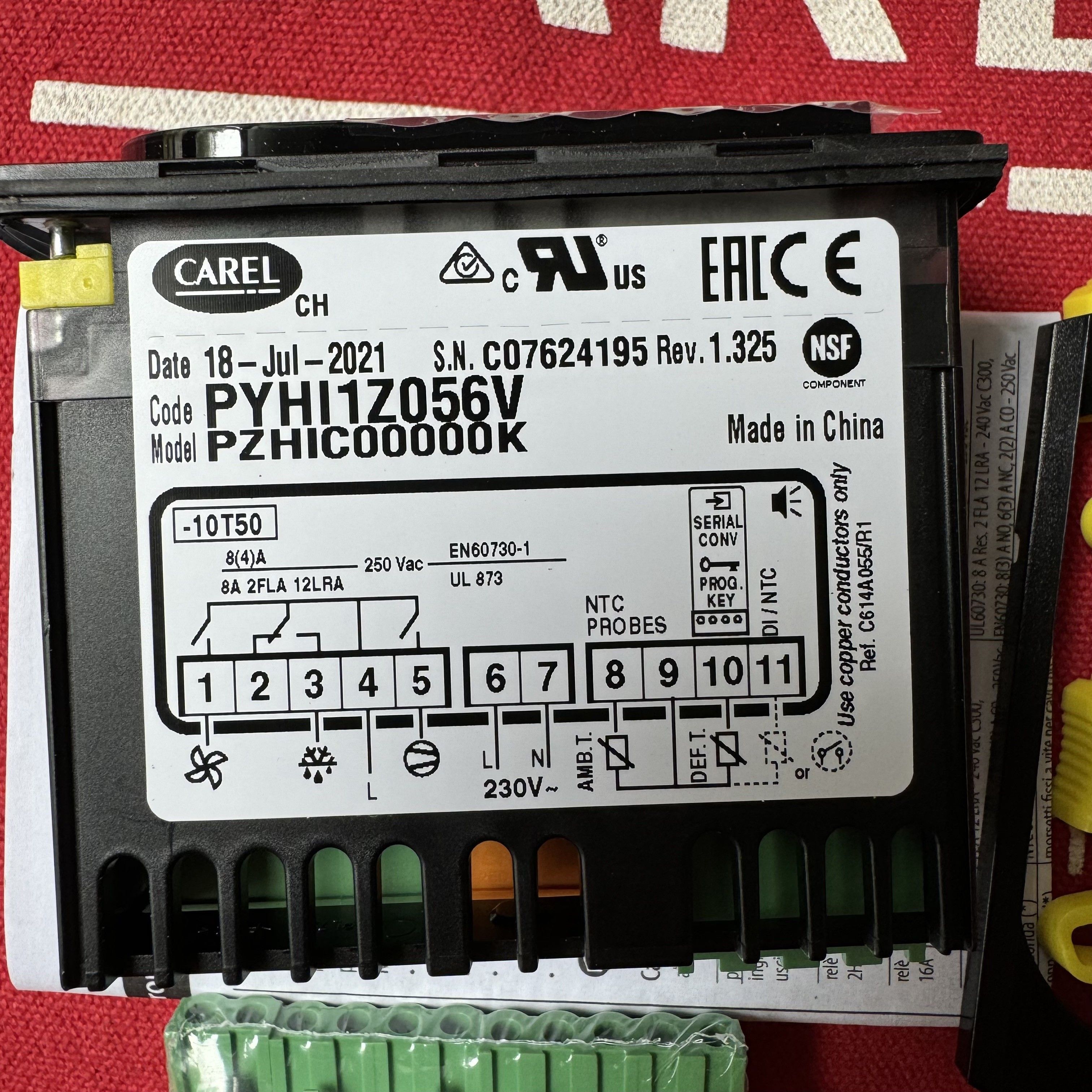 原装卡乐CAREL温控器PYHI1Z056V 电子温控仪适用海尔冷柜冷库