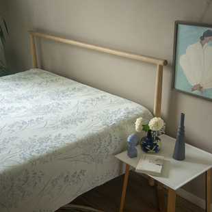 美式乡村a类纯棉双人盖毯空调毯新中式卧室1.5米床纱布床单不皱