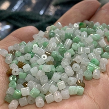 翡翠散珠A货小桶珠小珠子散珠手链项链吊坠DIY饰品编织玉坠挂绳珠