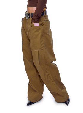 no info'APHI女孩’美式低腰直筒阔腿裤休闲口袋工装裤秋冬新款女