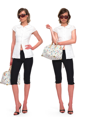 no info惬意自在的内核 法式优雅复古娃娃领亚麻修身系腰白衬衫女