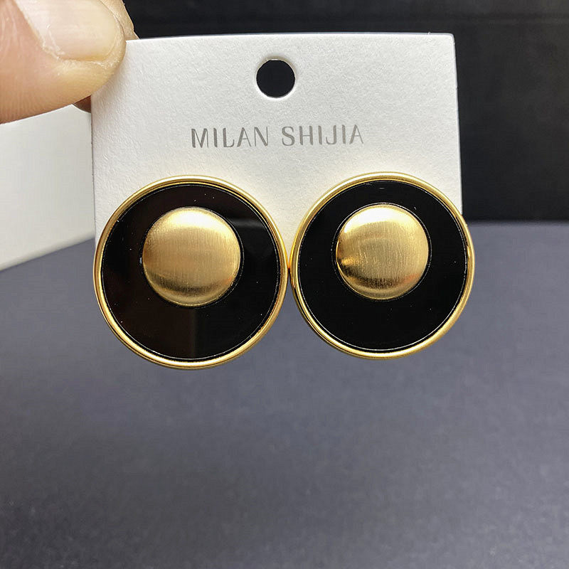 欧美夸张耳环女圆形耳钉新款2025爆款独特黑色高级感大气秋冬耳饰,饰品/流行首饰/时尚饰品新,耳钉,淘宝优惠券,粉丝福利购,淘宝优惠卷