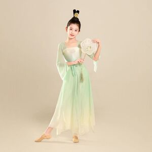 2025新款女童古典舞演出服舞蹈练功服扇子舞国风舞蹈表演服飘逸