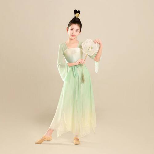 2025新款女童古典舞演出服舞蹈练功服扇子舞国风舞蹈表演服飘逸