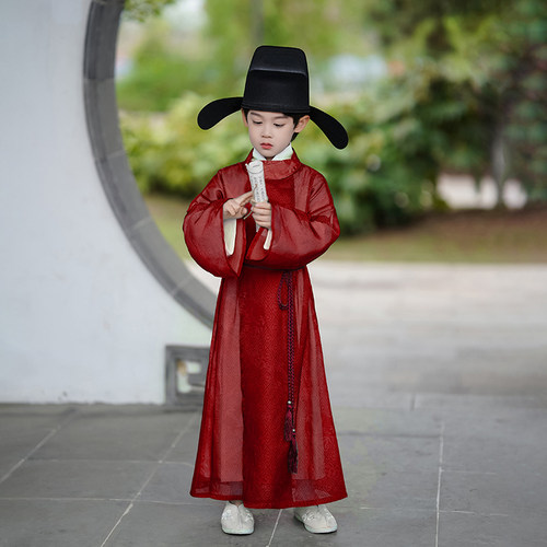 儿童汉服中国风古装演出服男女童表演服装唐装国学服帅气公子风新