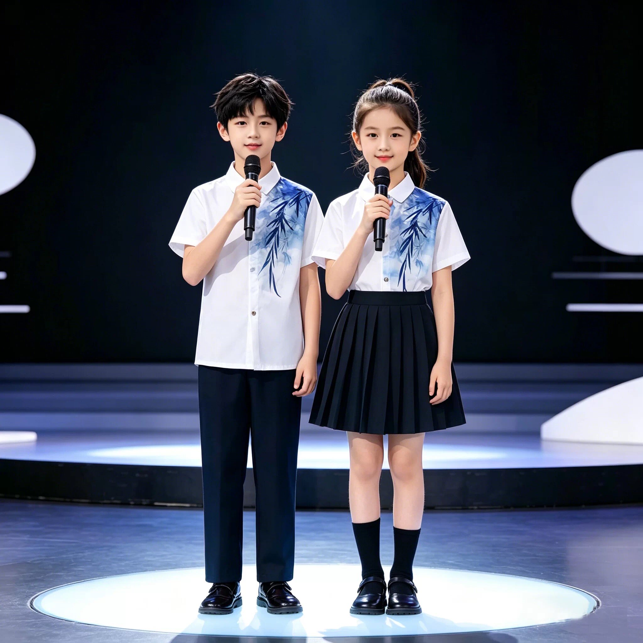 六一儿童合唱演出服男女童民族舞蹈表演服套装幼儿园舞蹈纱裙夏季